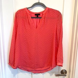 J. Crew Pink Textured Silk Blouse Size 6